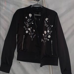 Embroidered Floral bomber jacket.